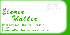 elemer thaller business card